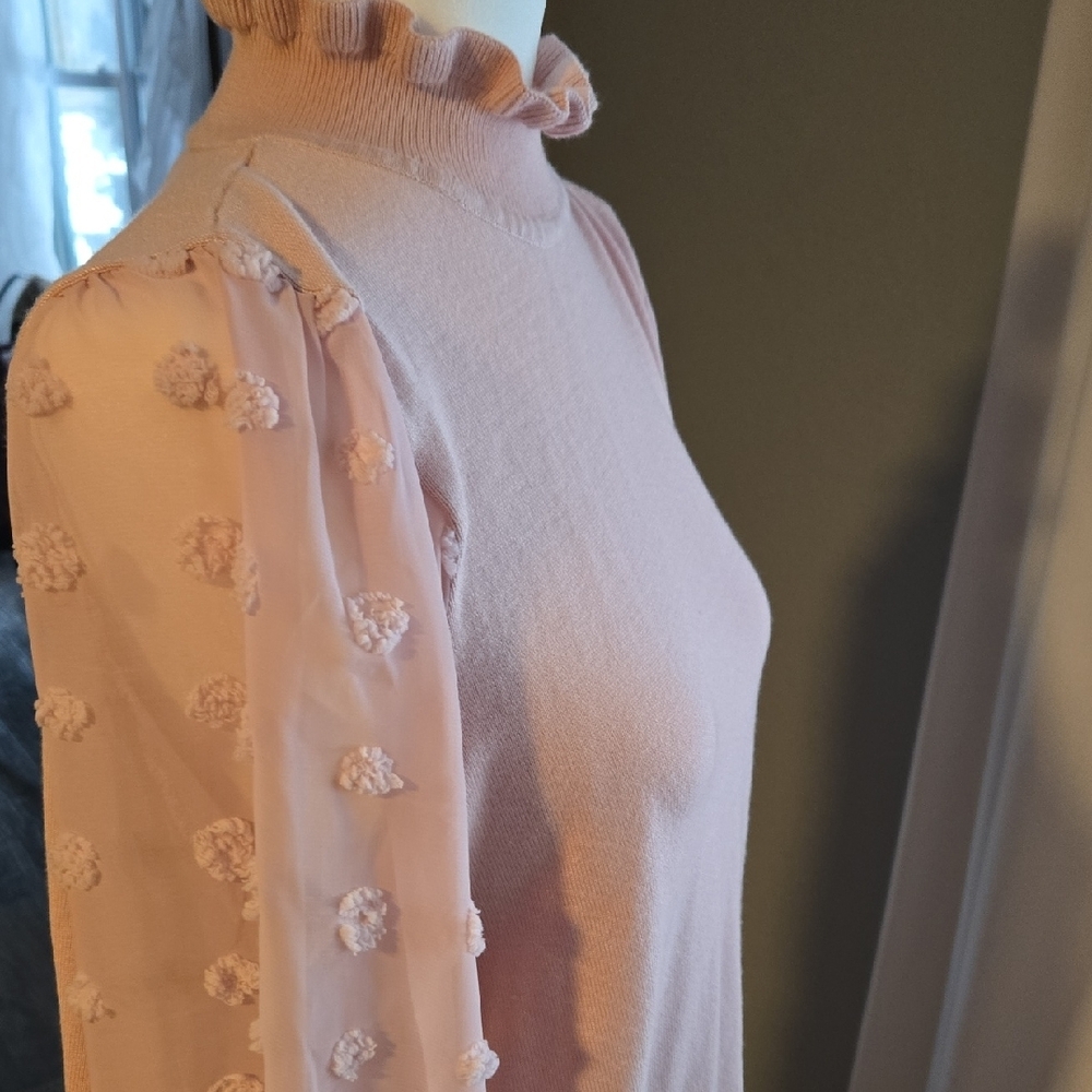 Pink Ruffled Long Sleeve Sweater - Picture 7 of 7